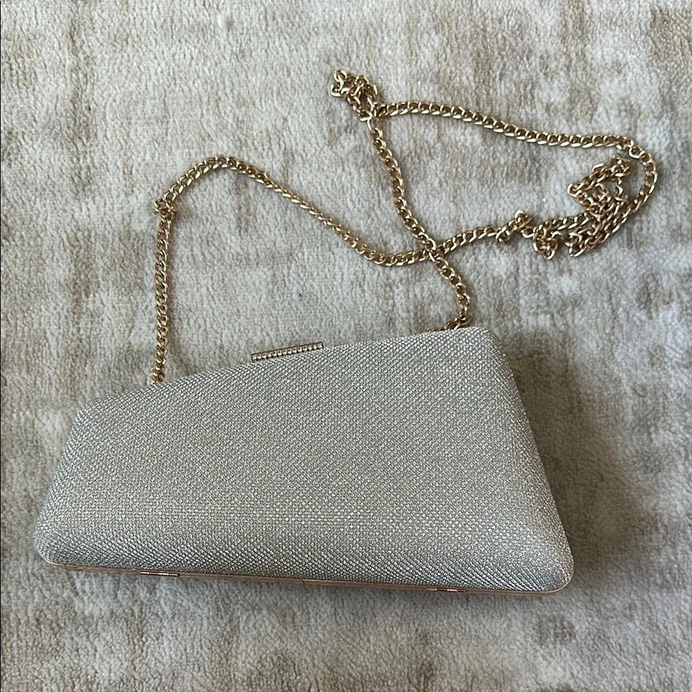 Sparkle Evening Clutch with Gold Chain Strap
